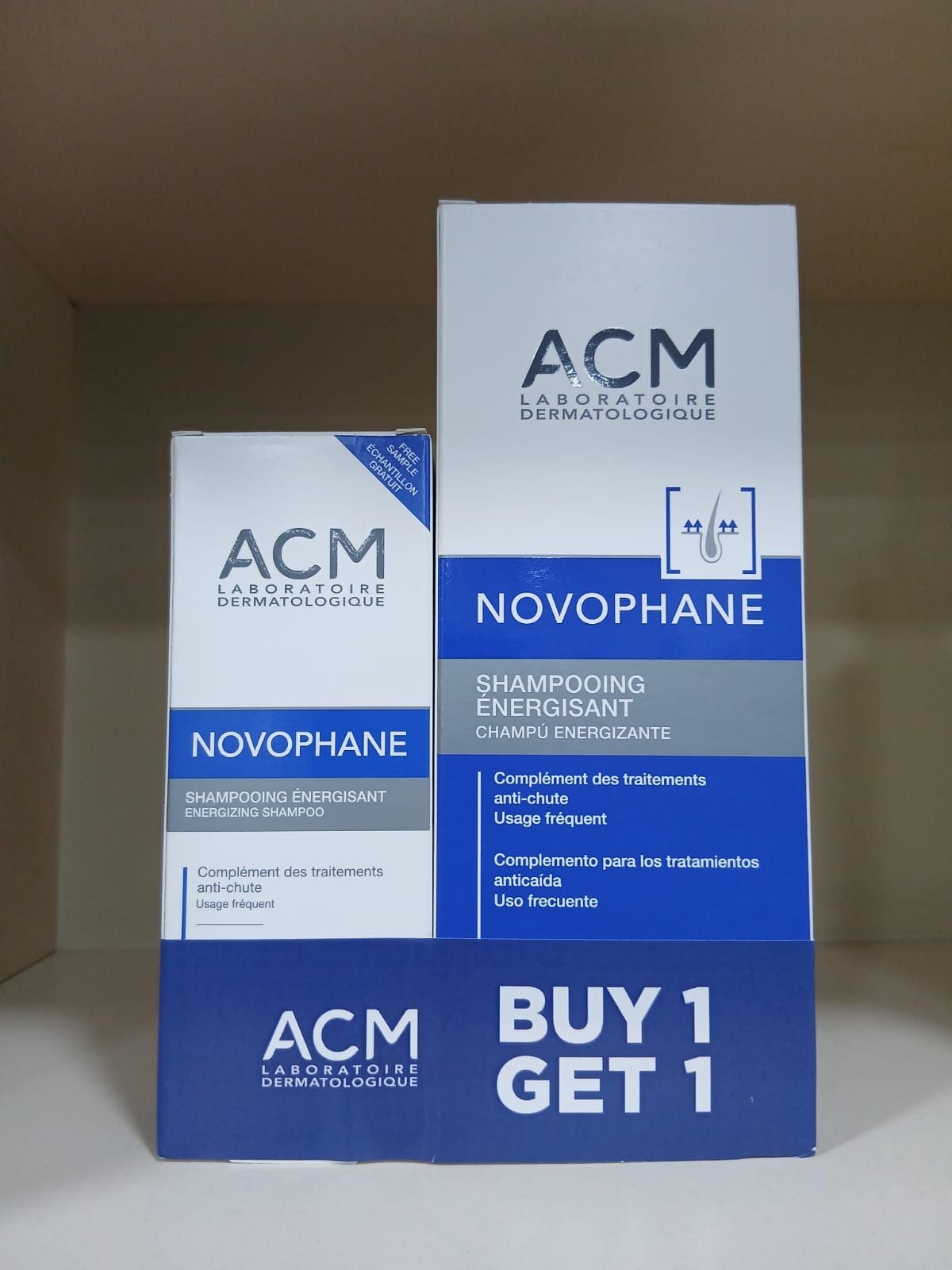 ACM Novophane Shampooing Energisant energizing shampoo, buy one get one